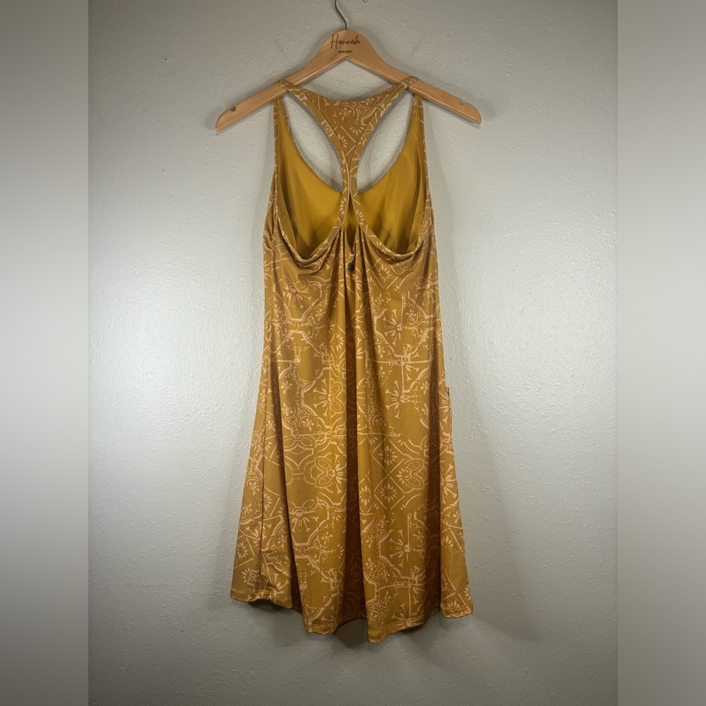 prAna Bodycon Above The Knee Midi | yellow and peach | medium - Picture 3 of 5